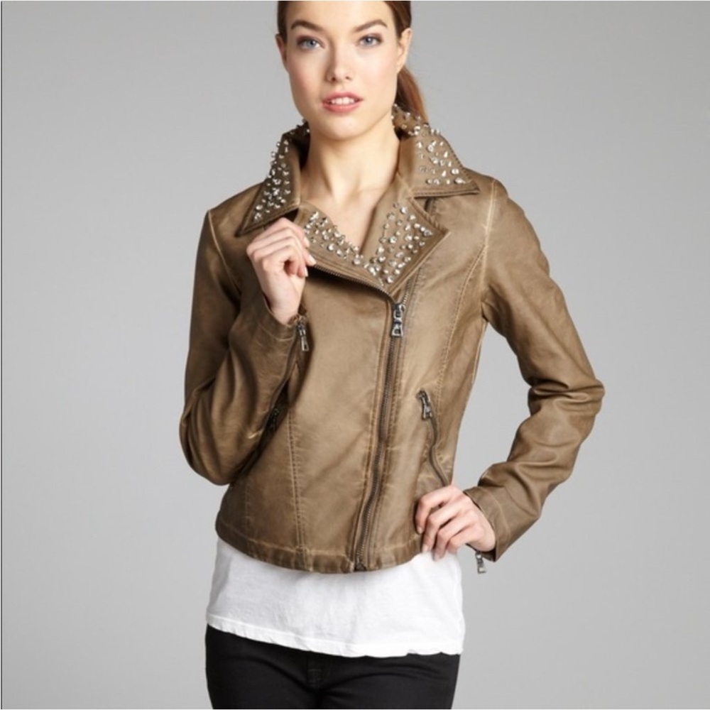 Sam Edelman Olive green Studded Moto Jacket S